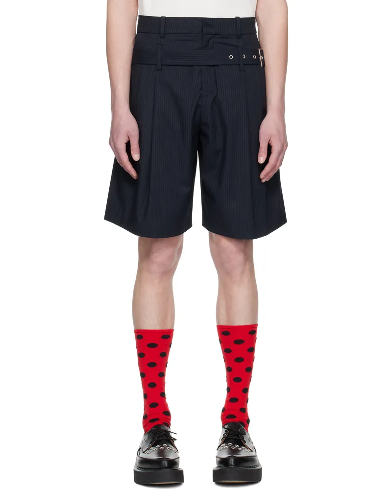 Charles Jeffrey Loverboy Navy Belted Edinburgh Shorts Navy