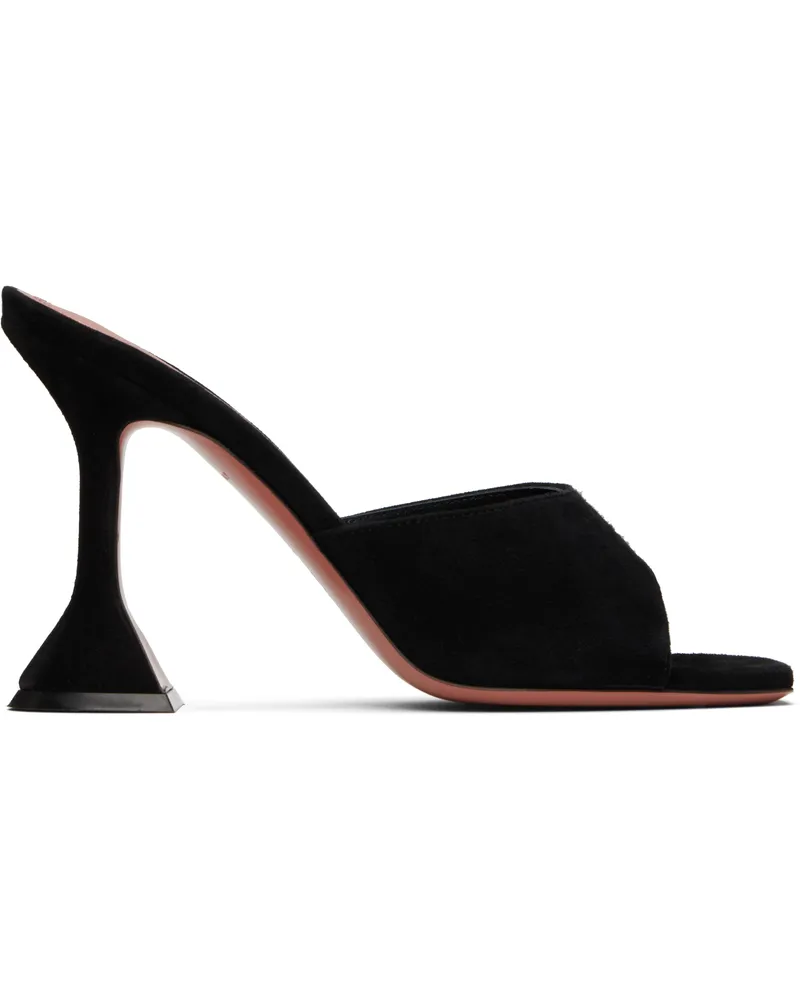 Amina Muaddi Black Lupita Slipper Heeled Sandals Black