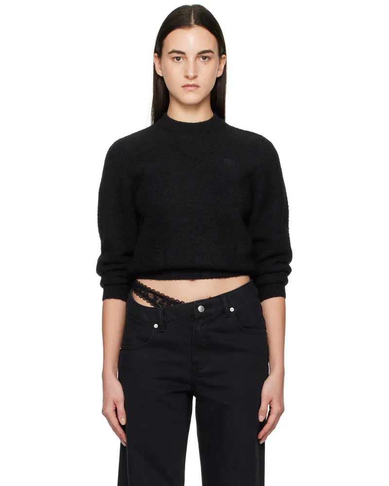 Alexander Wang Black LS Relaxed Crewneck Sweatshirt Black