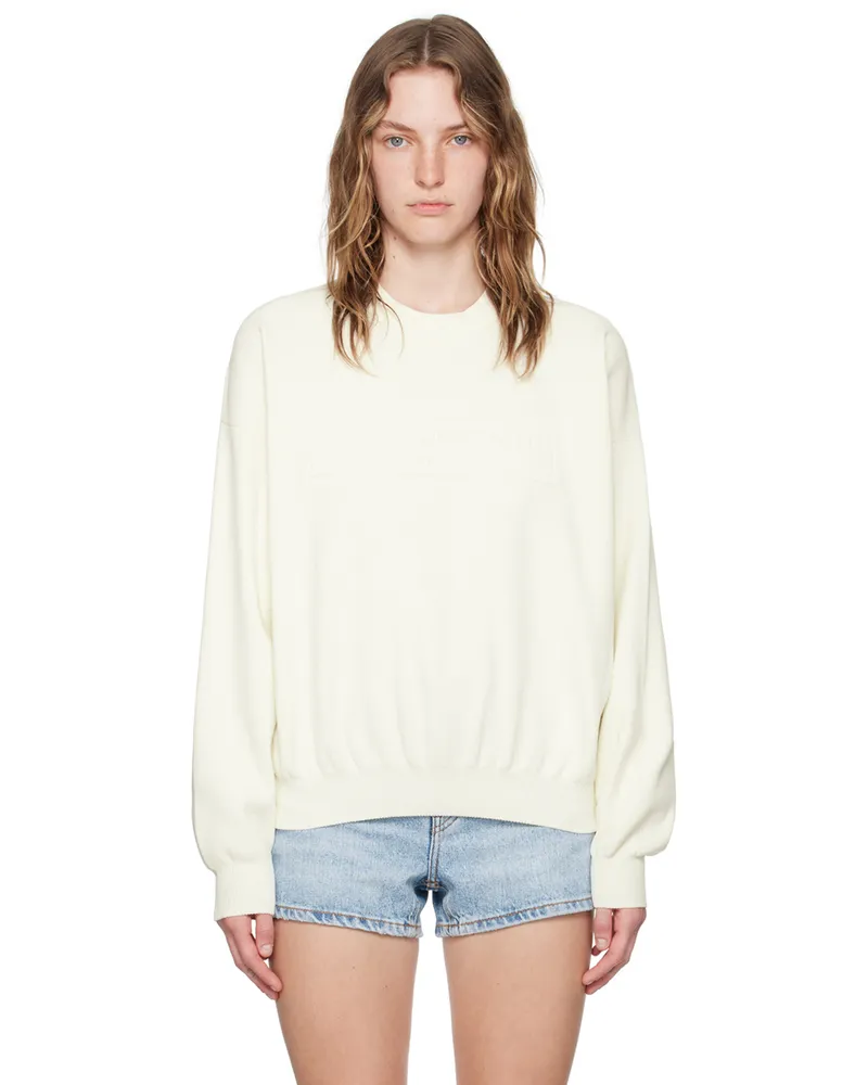 Alexander Wang Off-White Embossed-Logo Sweater Soft