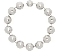 Silver #5736 Giant Ball Statement Necklace