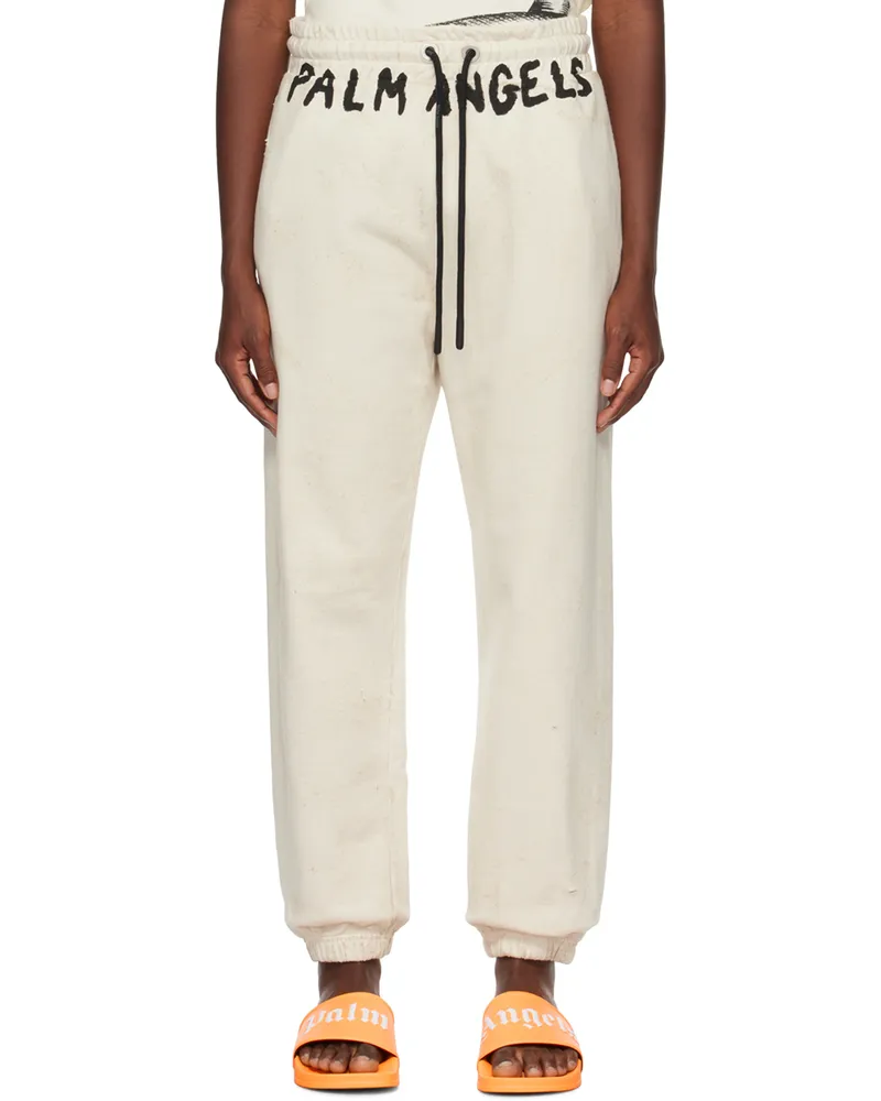 Palm Angels Off-White Faded Sweatpants White