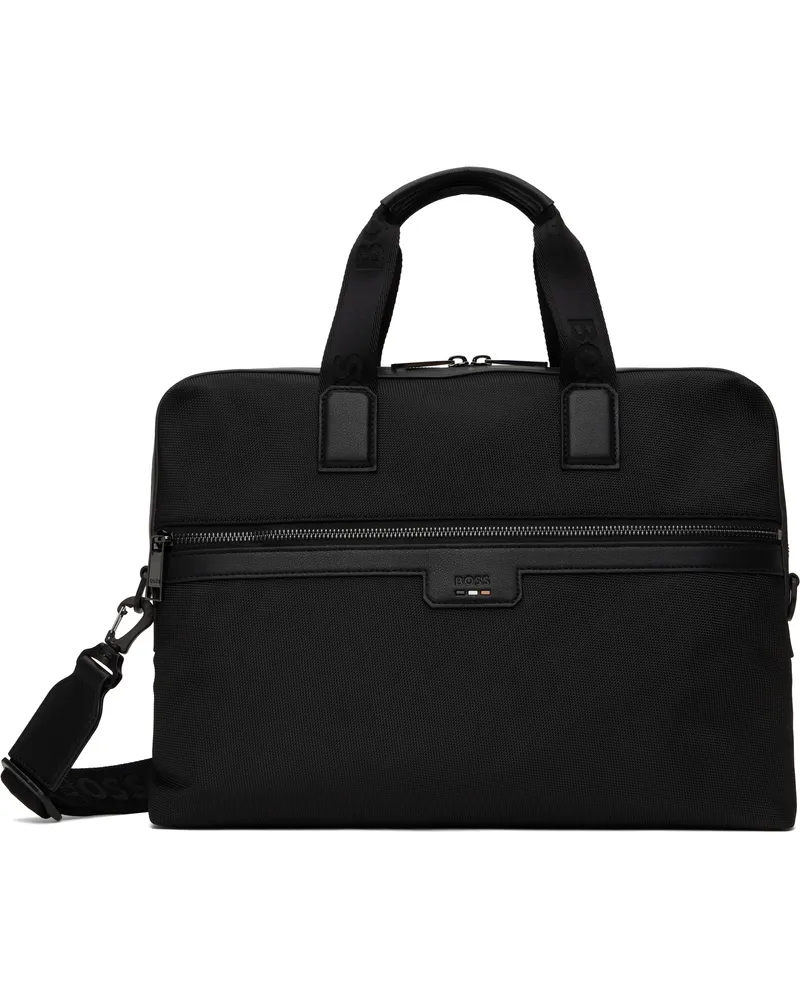 HUGO BOSS Black Embossed-Logo Briefcase 001-black