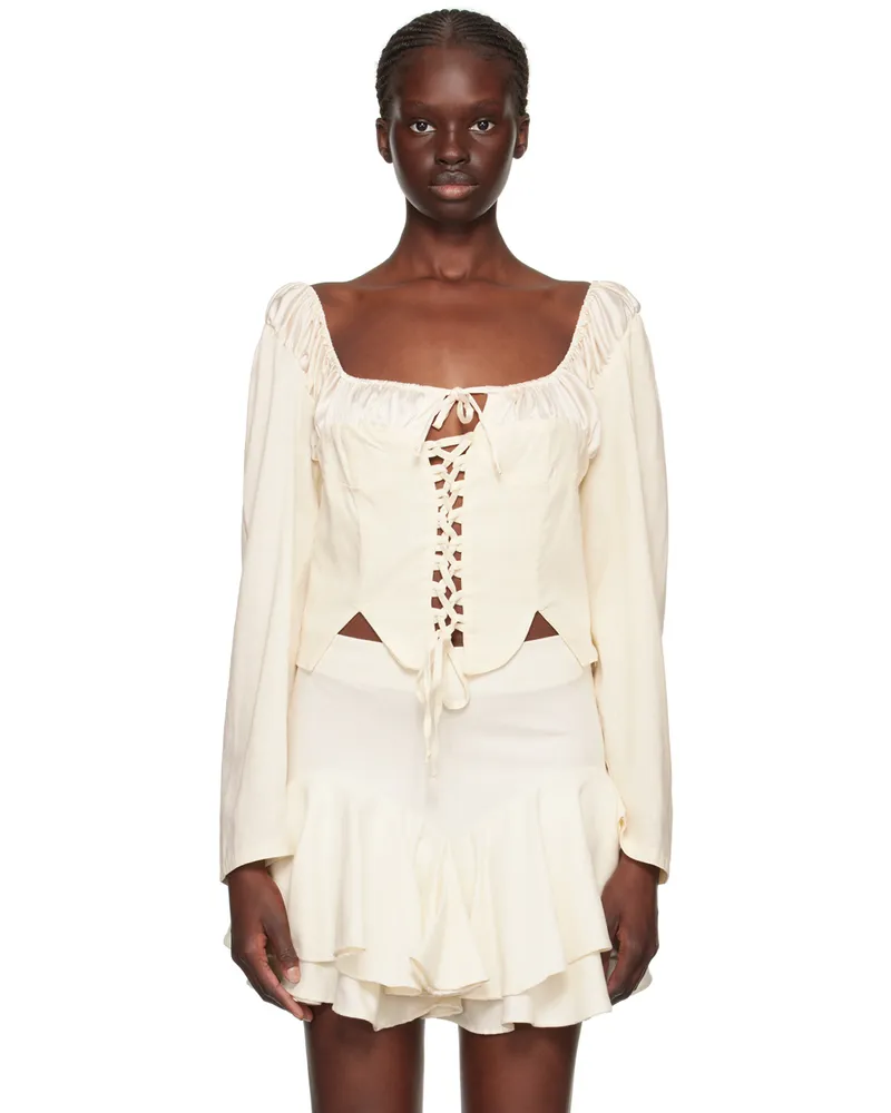 TACH Off-White Salvia Blouse Ivory