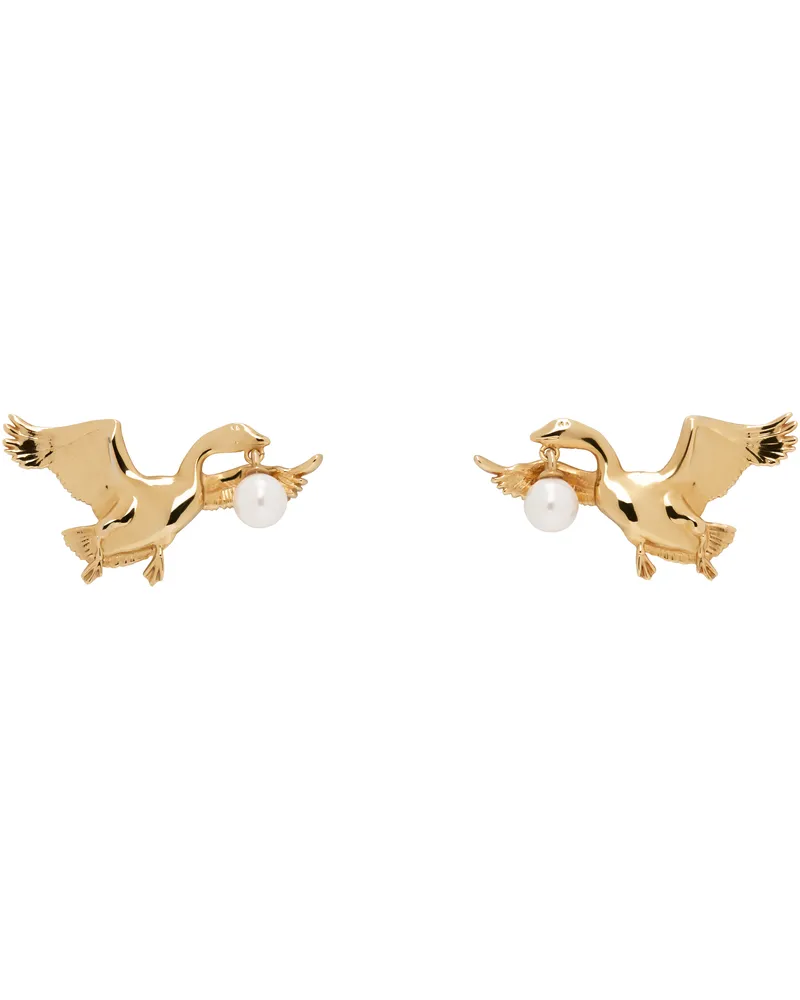 Moschino Gold Archive Goose Earrings 1607