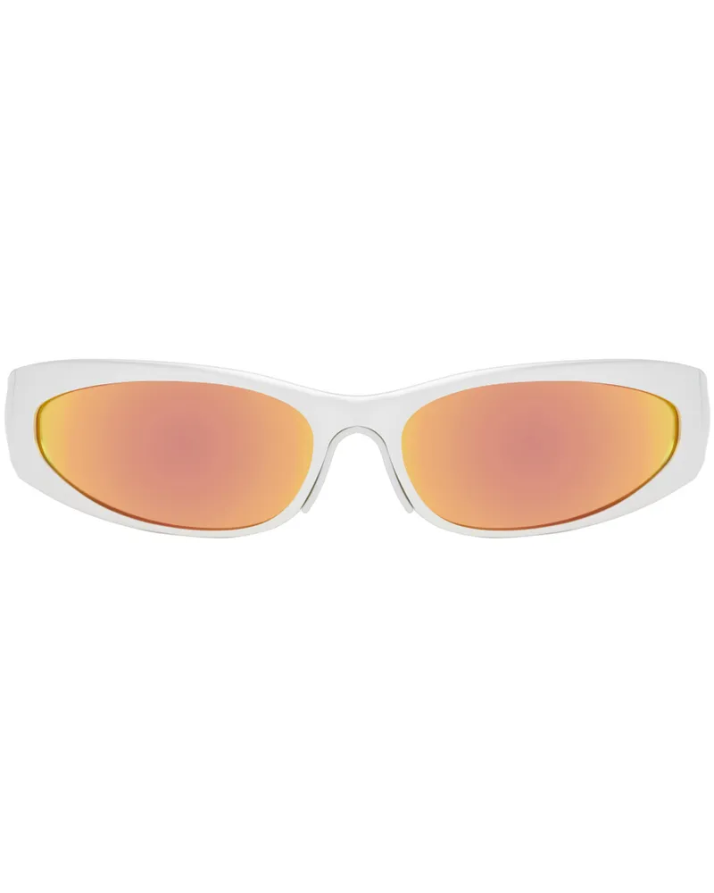 Balenciaga Silver Reverse Xpander 2.0 Rectangle Sunglasses 004