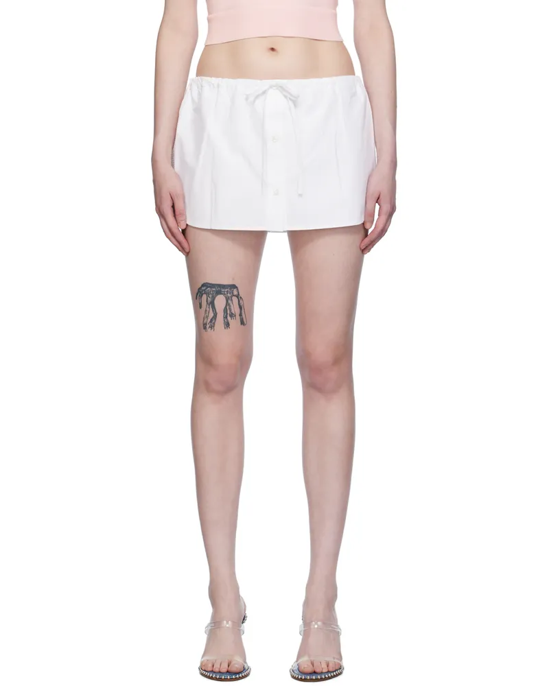 Alexander Wang White Drawstring Skort White