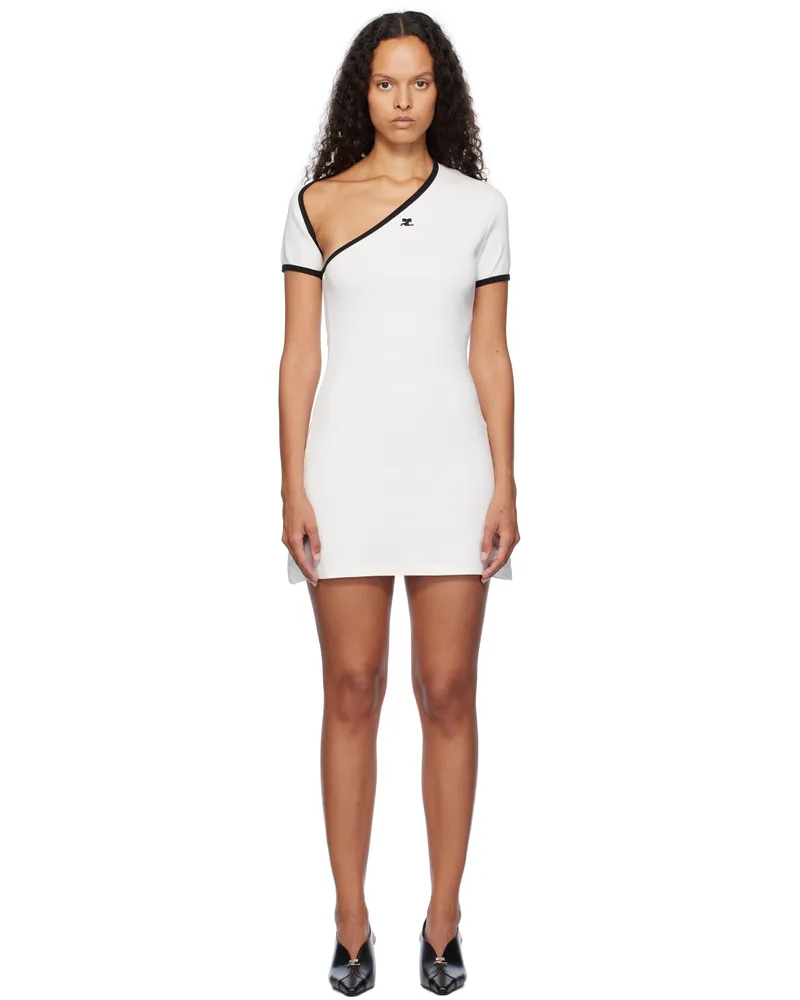 Courrèges White & Black Slash Contrast Minidress 98