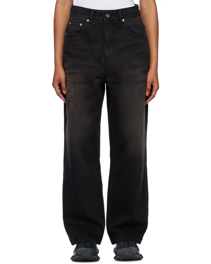 WE 11 DONE Black Wide-Leg Jeans Black