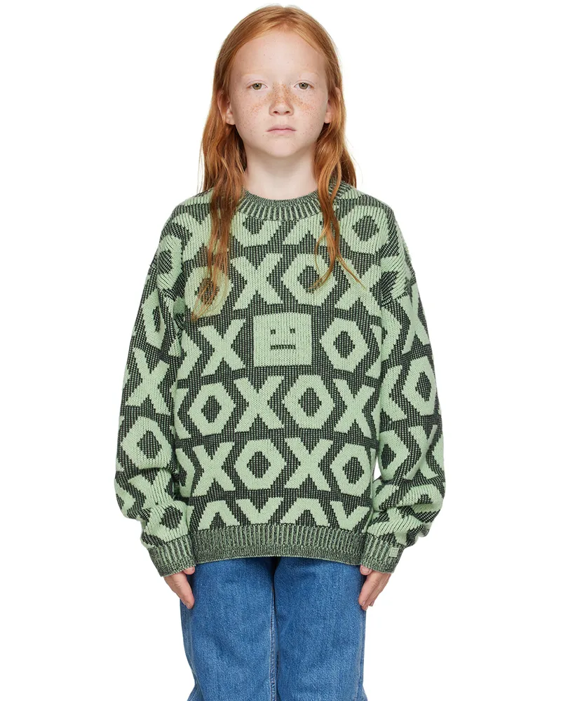 Acne Studios Kids Black & Green 'XO' Sweater D60021-