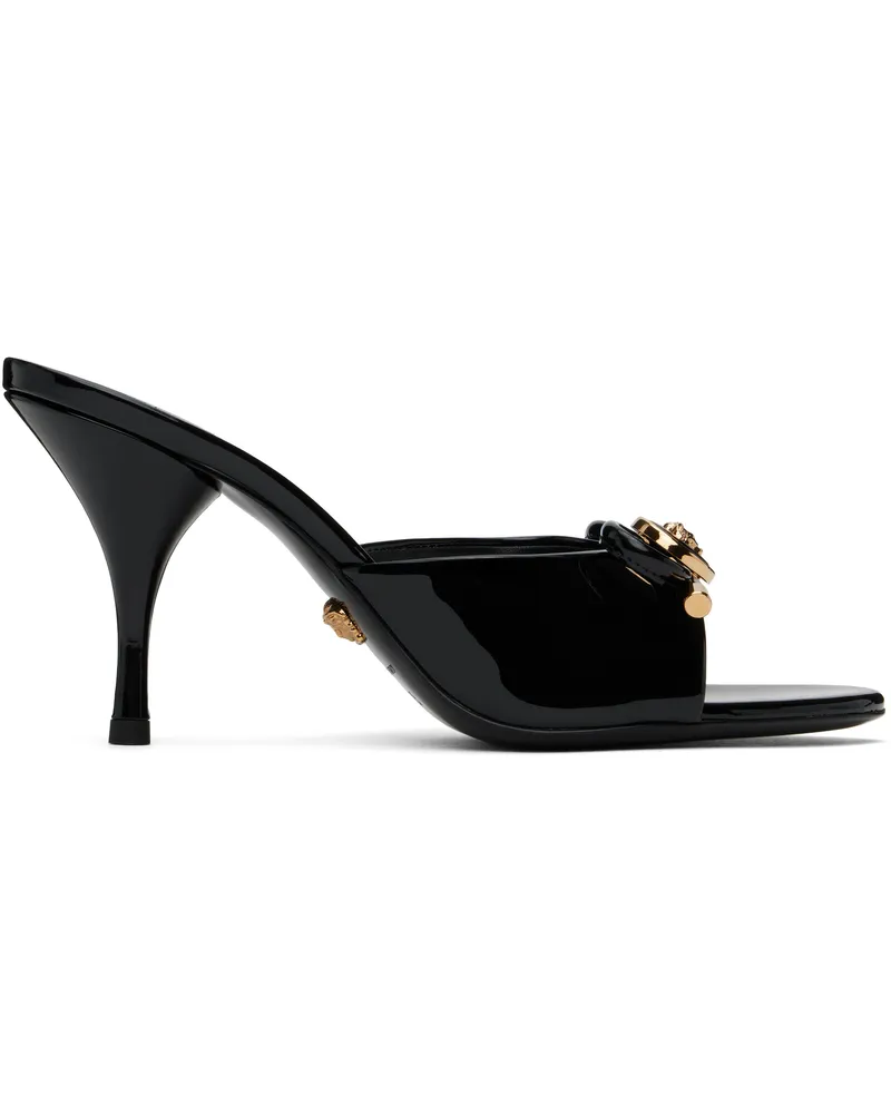 Versace Black Opera Bow Patent 85 mm Heeled Sandals 1b00v-black-versace