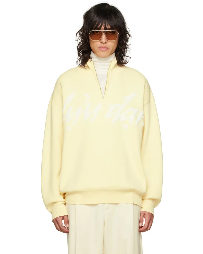 LU'U DAN SSENSE Exclusive Yellow Half-Zip Sweater Custard