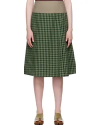 SC103 Green Shade Midi Skirt Earth