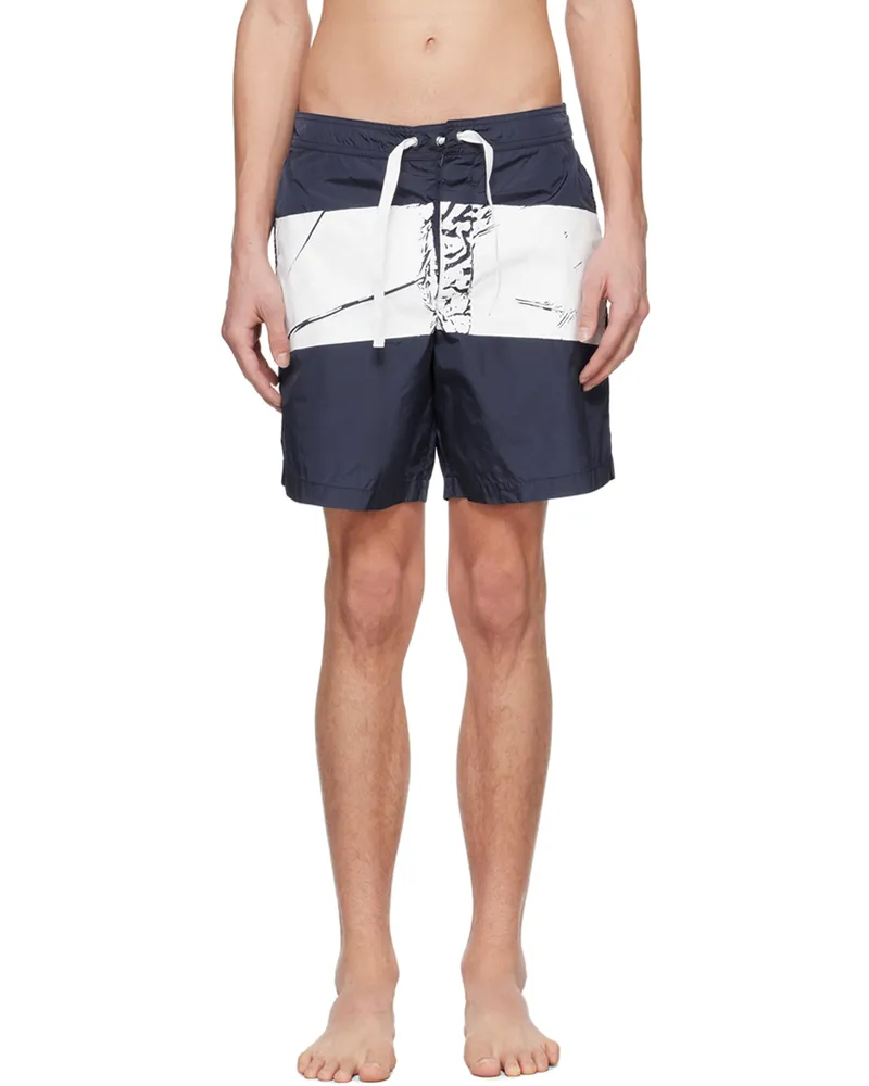 Stone Island Navy Bonded Swim Shorts V0027