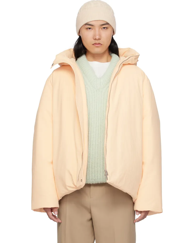 Jil Sander Pink Hooded Down Jacket 677