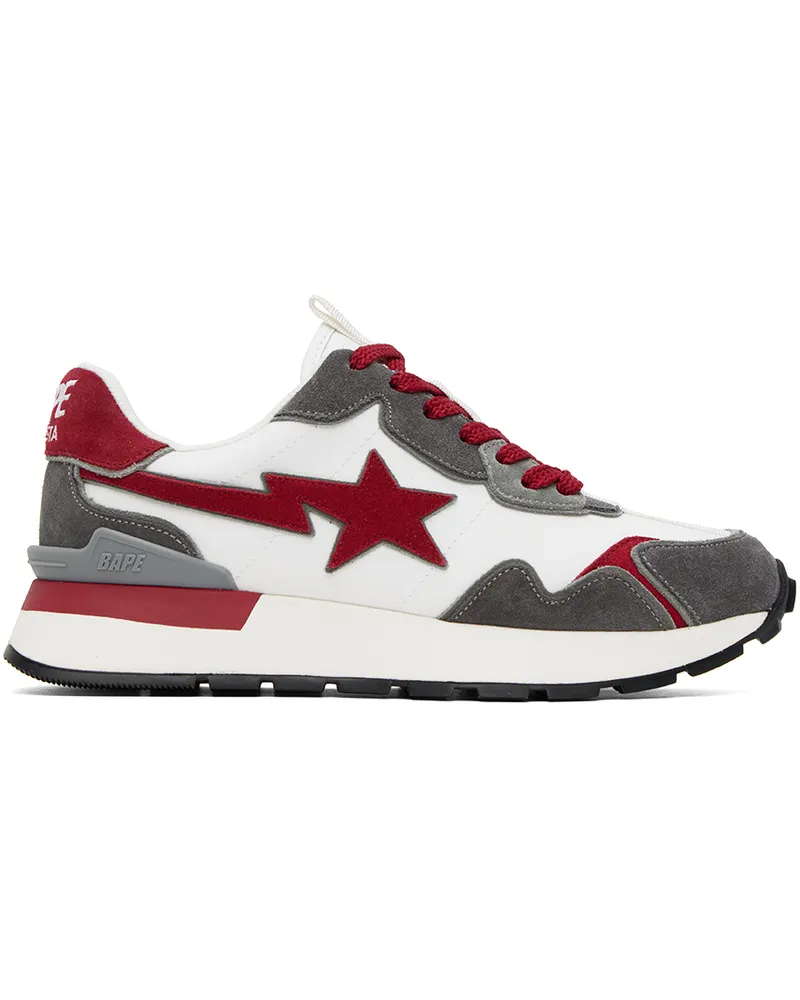 BAPE White & Gray Roadsta Express #2 Sneakers Rdxgy