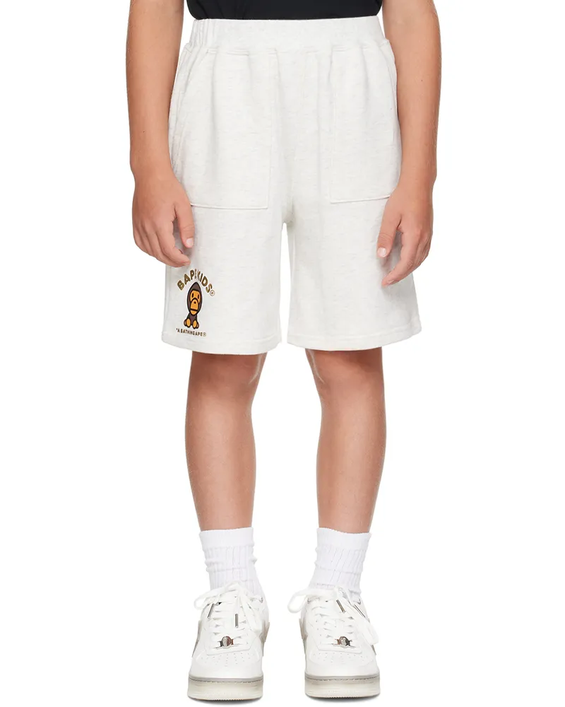 BAPE Kids Gray Baby Milo Foil Print Shorts Gray