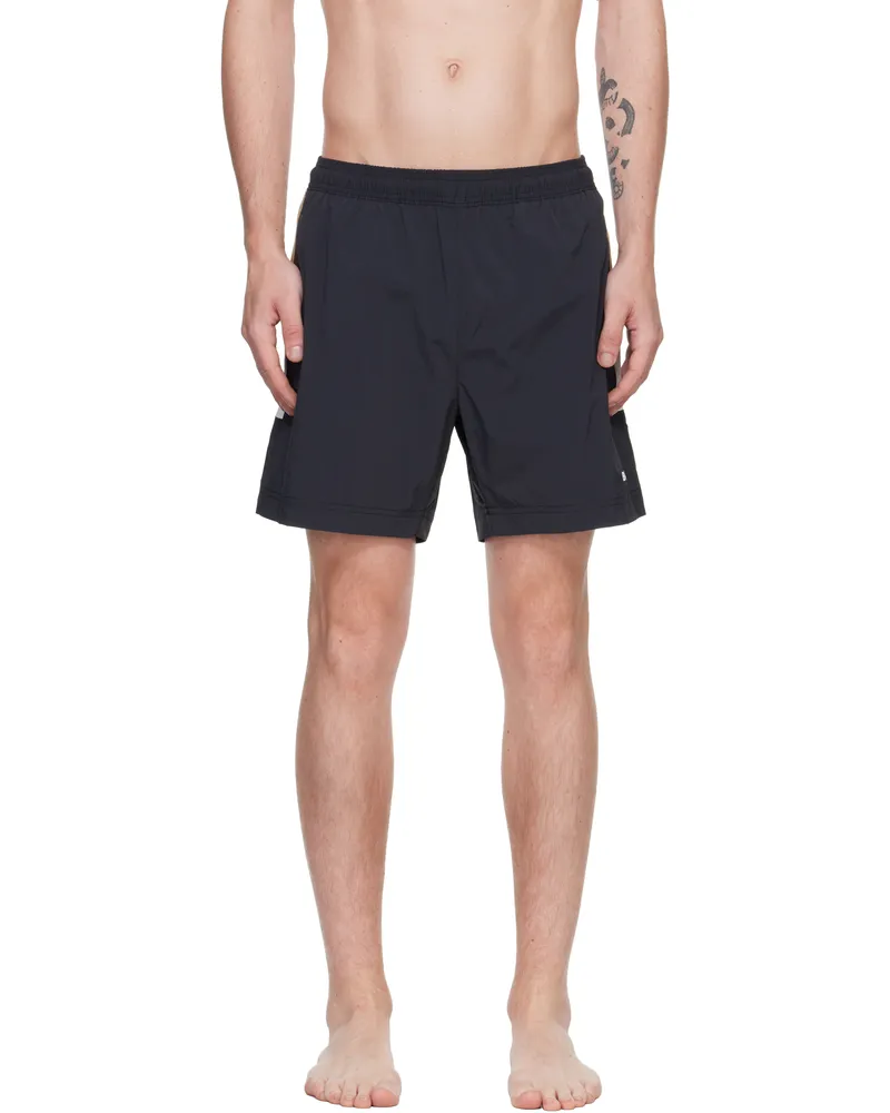 HUGO BOSS Black Printed Logo Swim Shorts 001-black