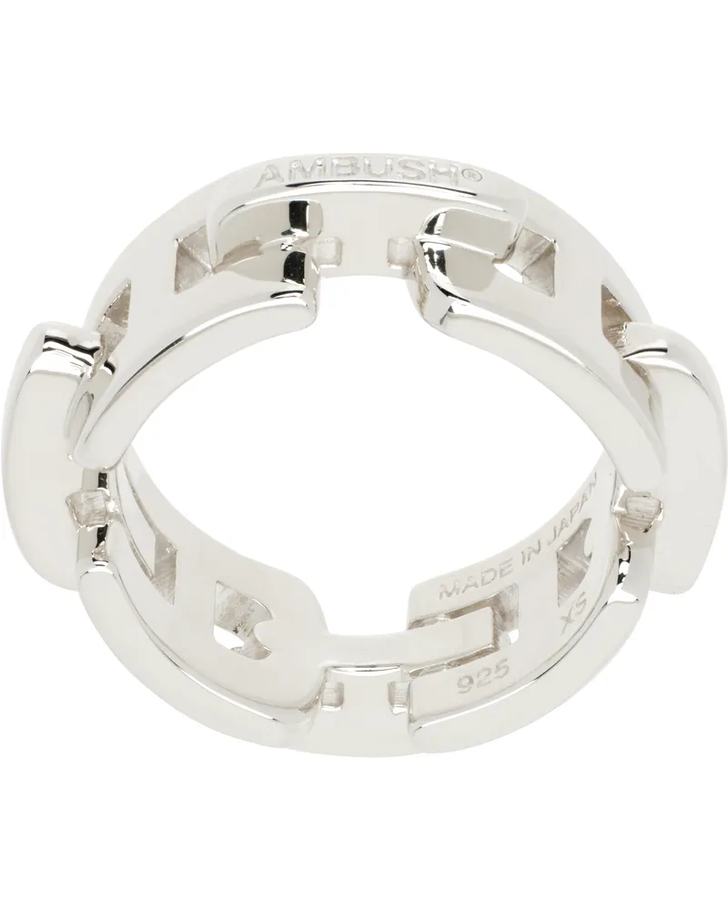 AMBUSH Silver 'A' Chain Ring Silver
