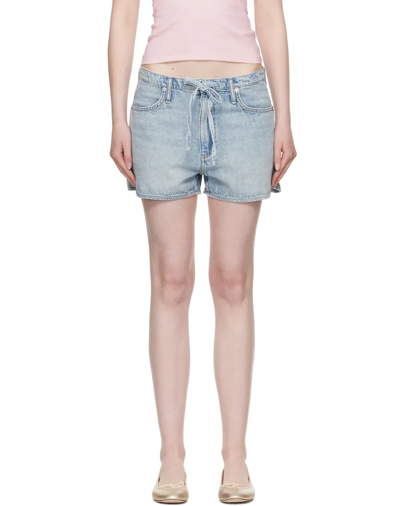 Rag & Bone Blue Ultra Featherweight Nolan Drawstring Denim Shorts Asbry