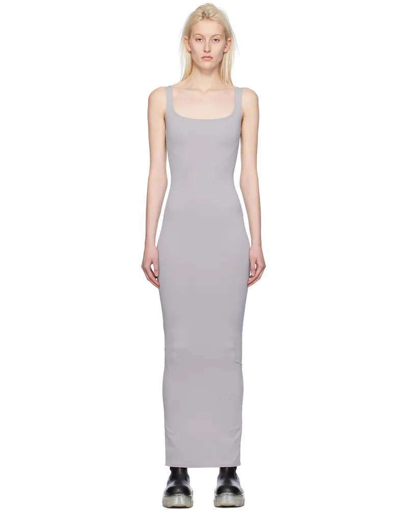 Entire Studios Gray Square Neck Maxi Dress Rhino