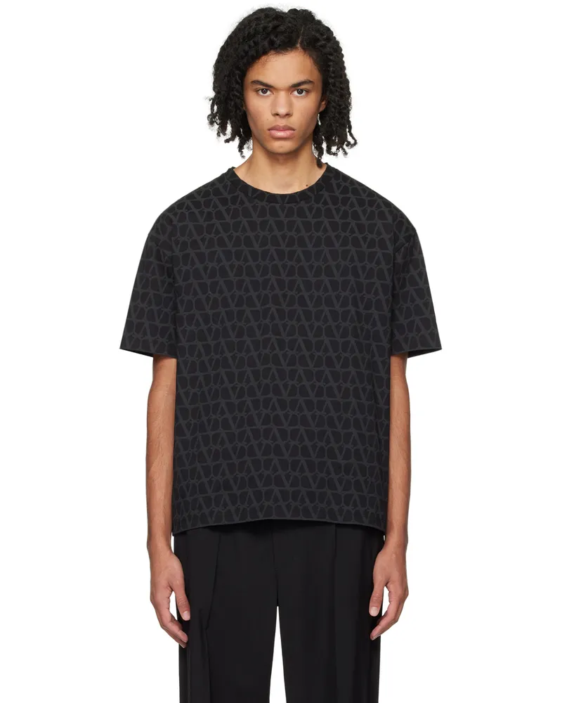 Valentino Garavani Black Toile Iconographe T-Shirt St.