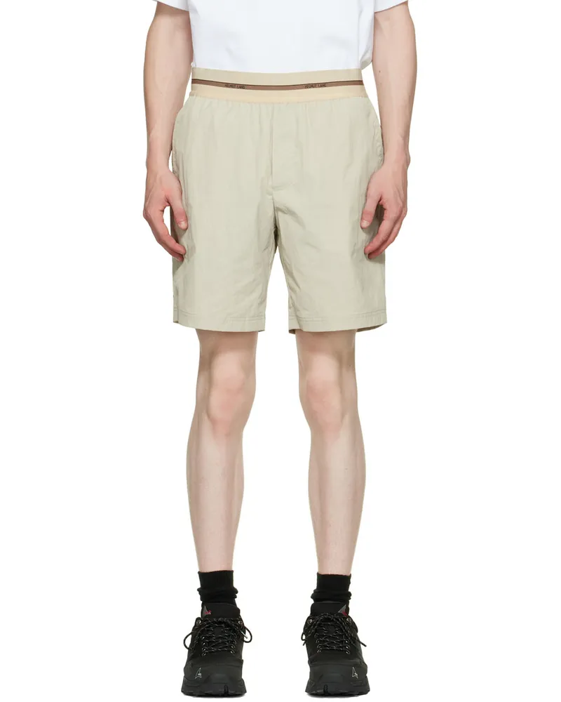 Helmut Lang Beige Nylon Shorts Stone