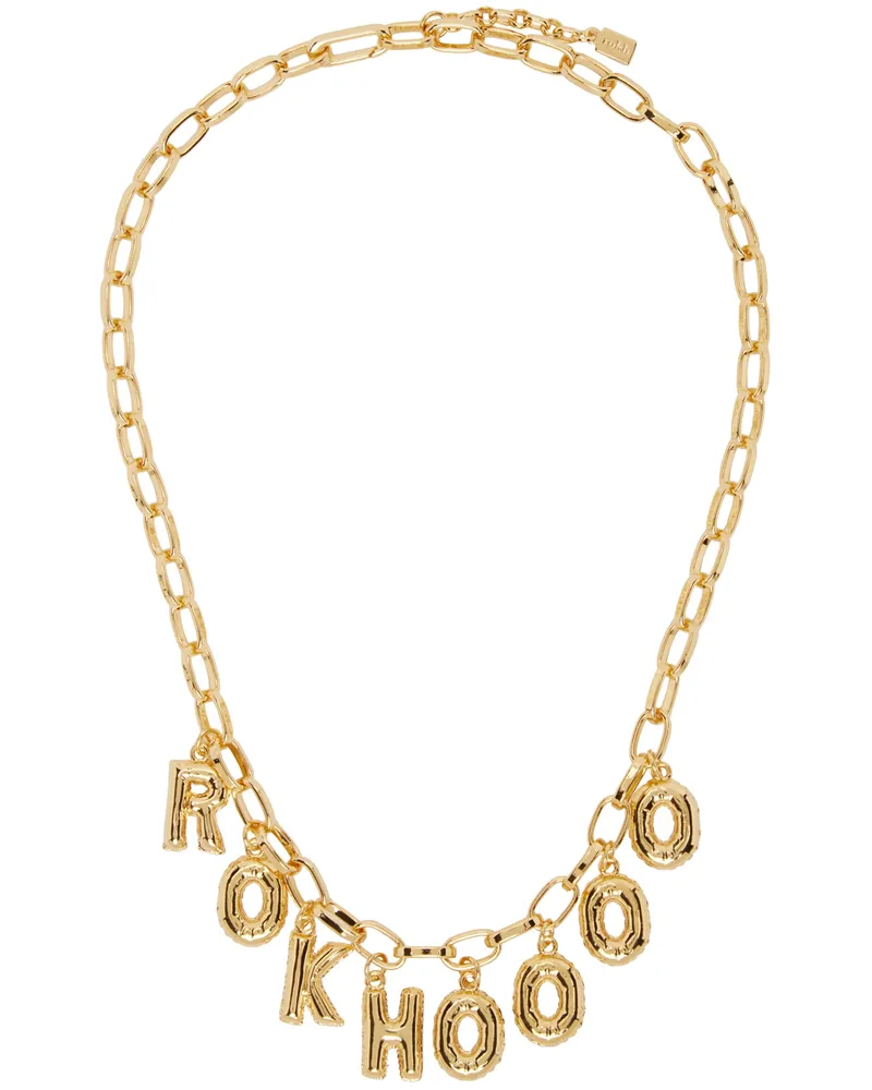 Rokh Gold Logo Charm Necklace 44gold