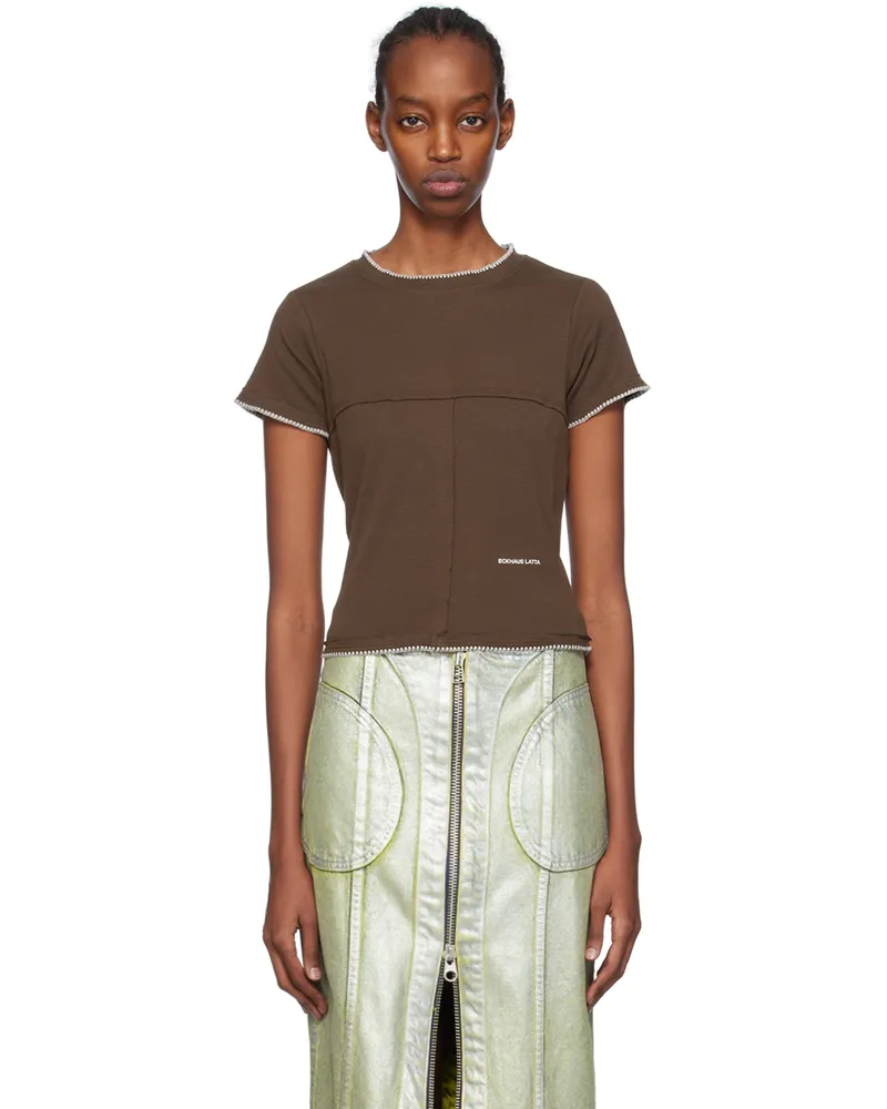 Eckhaus Latta Brown Printed T-Shirt Demitasse