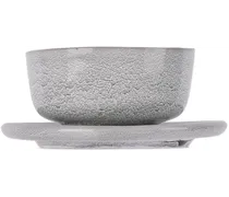 Gray Ceramic Cup & Saucer