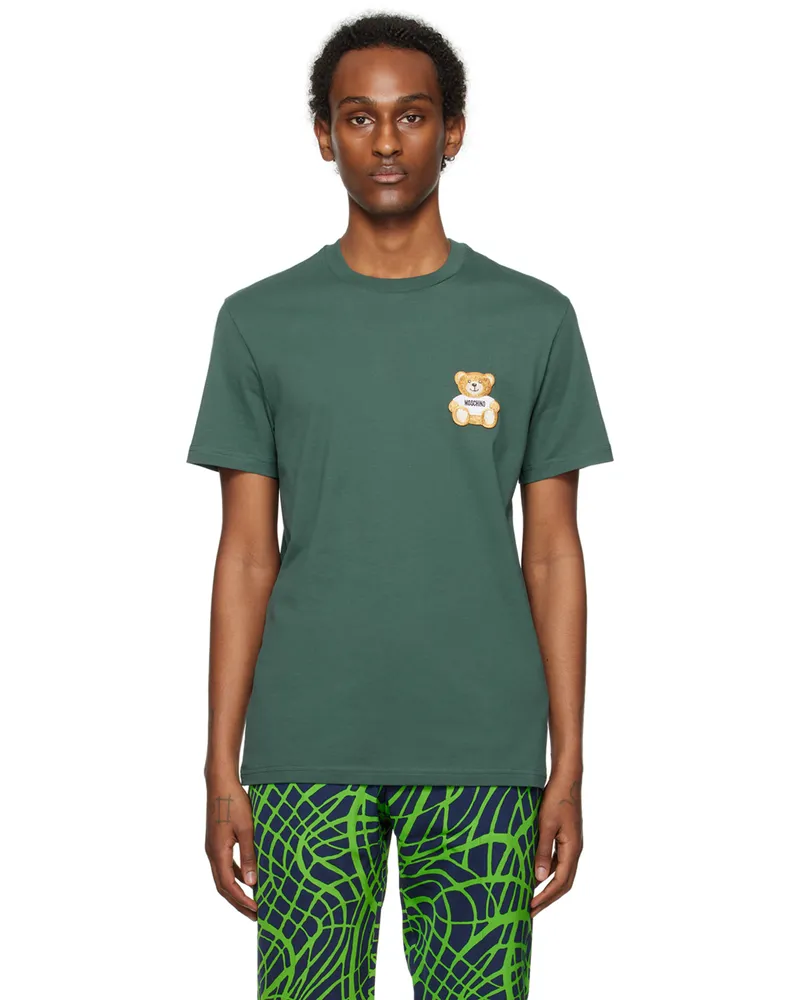 Moschino Green Teddy Patch T-Shirt V0441