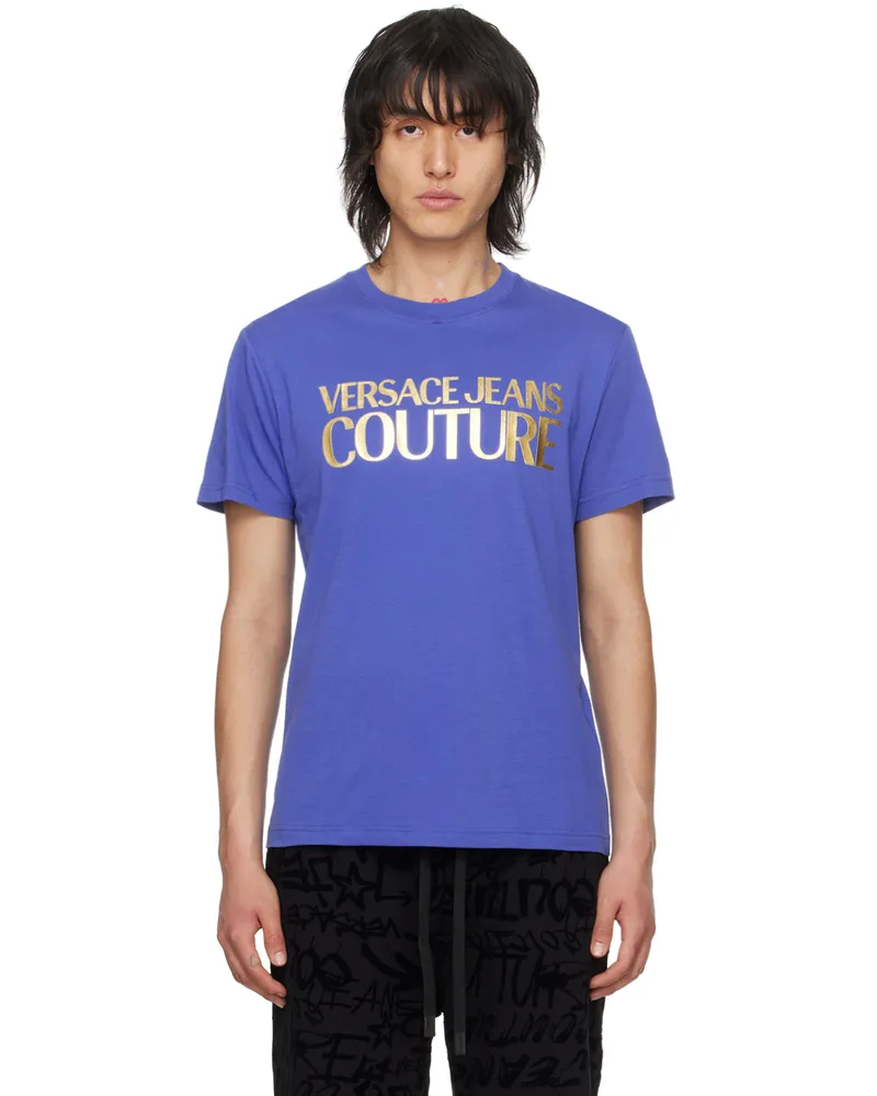 Versace Jeans Blue Glittered T-Shirt Eg20