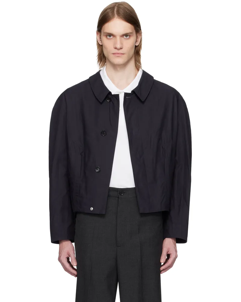 Bally Navy Taffeta Bomber Jacket U591