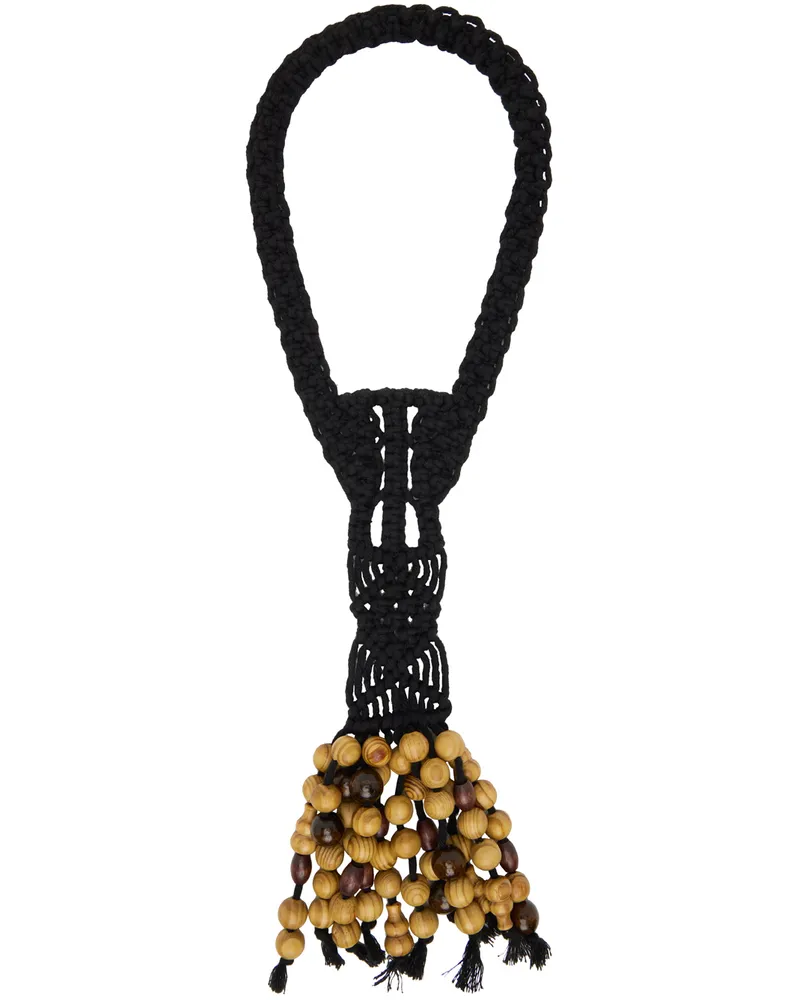 CHOPOVA LOWENA Black Macrame Tie Black