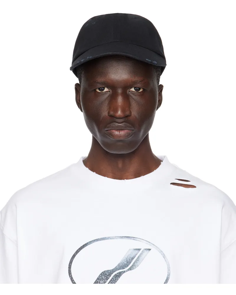WE 11 DONE Black Damaged Cap Black