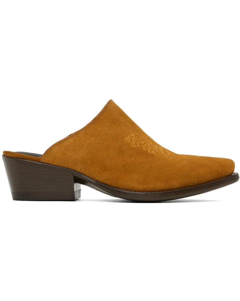 NEEDLES Tan Papillon Mules A-brown