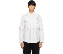 White Deconstructed Laced Shirt