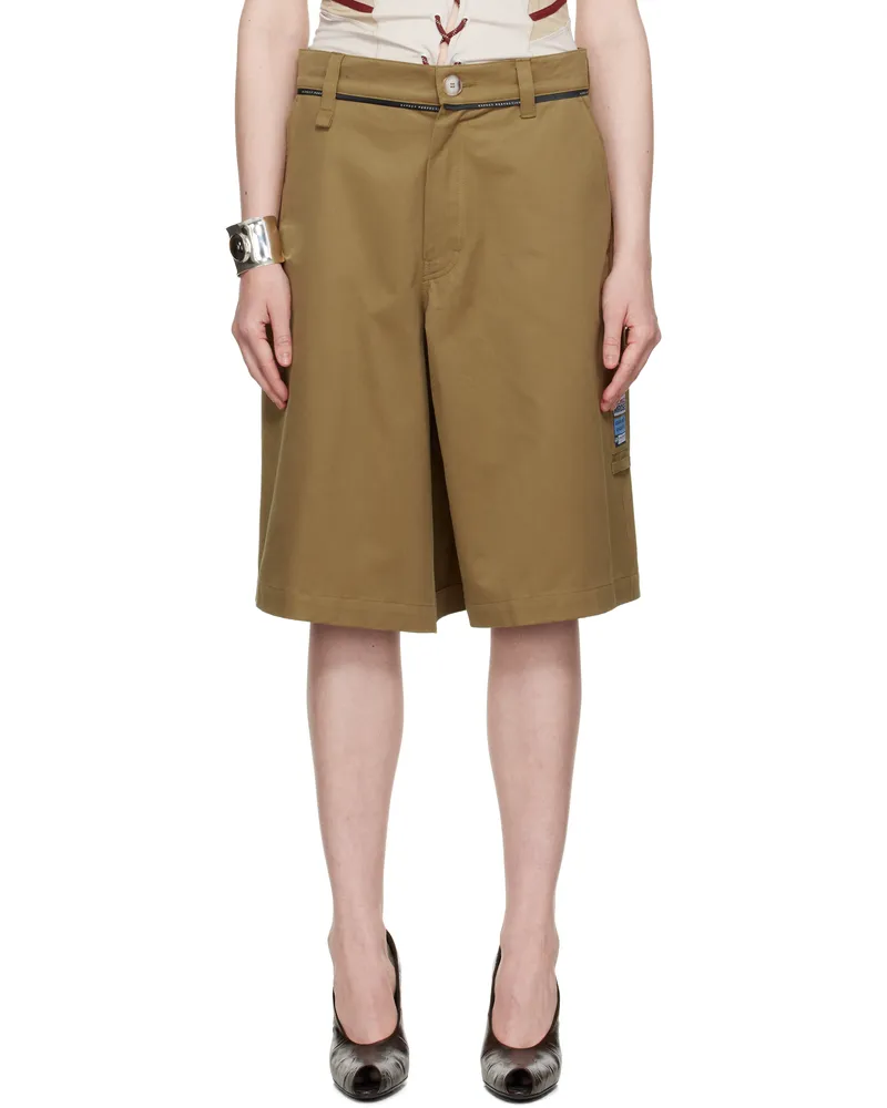 Martine Rose Khaki Twisted Skate Shorts Bei