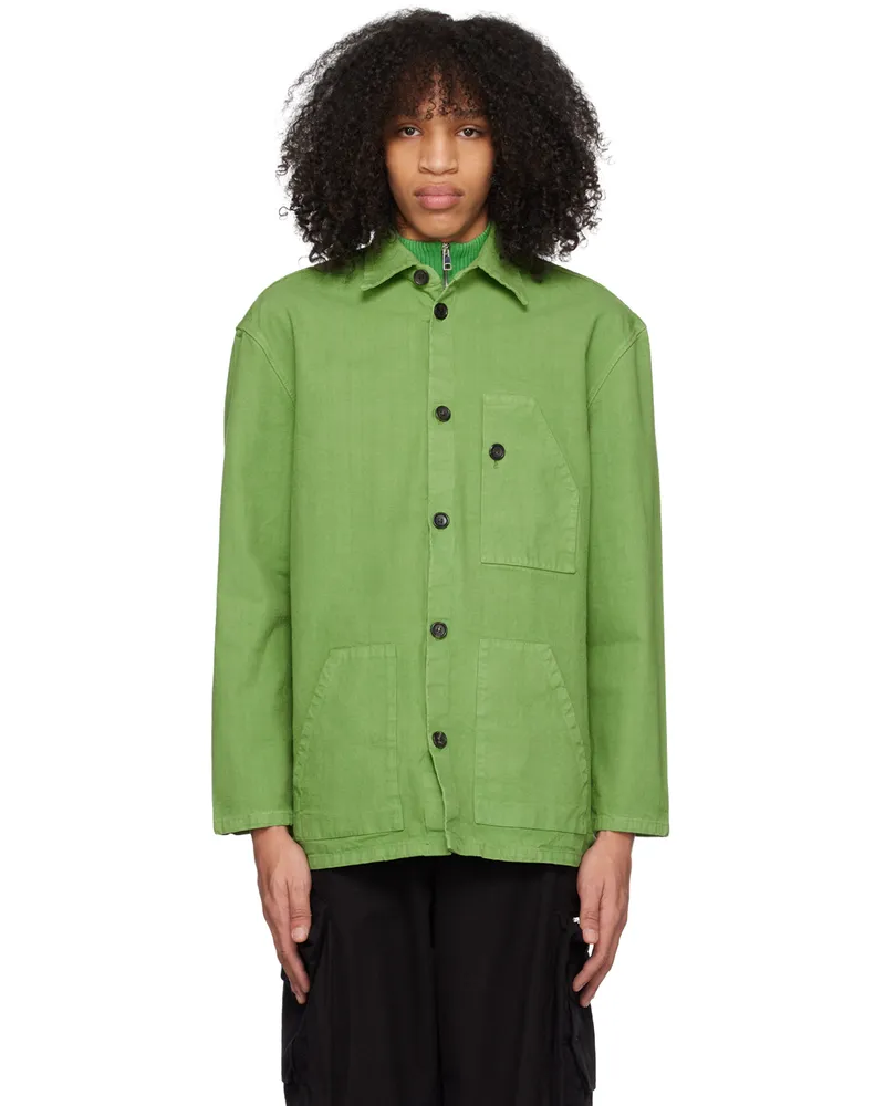 Winnie NYC Green Spread Collar Jacket Green