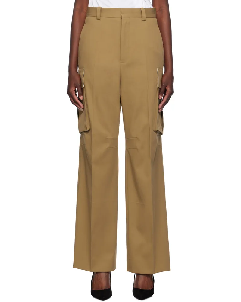 Victoria Beckham Tan Relaxed Cargo Trousers Tobacco