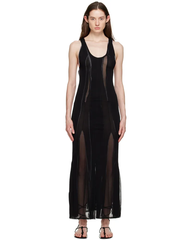Y/PROJECT Black Seam Allowance Maxi Dress Black