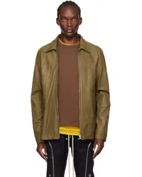 Rick Owens Khaki Porterville Brad Leather Jacket Bean