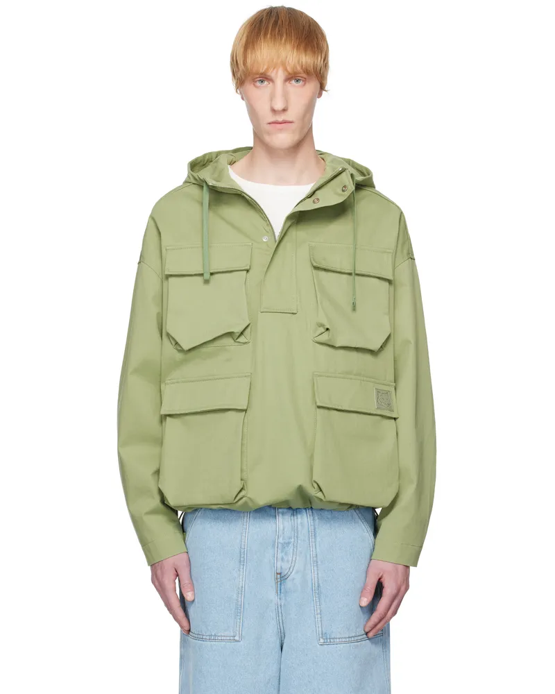 Kitsuné Green Hooded Popover Jacket 0077