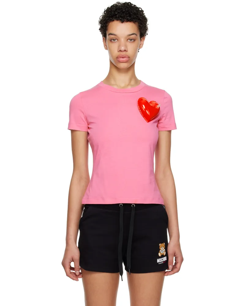 Moschino Pink Inflatable Heart T-Shirt J0208