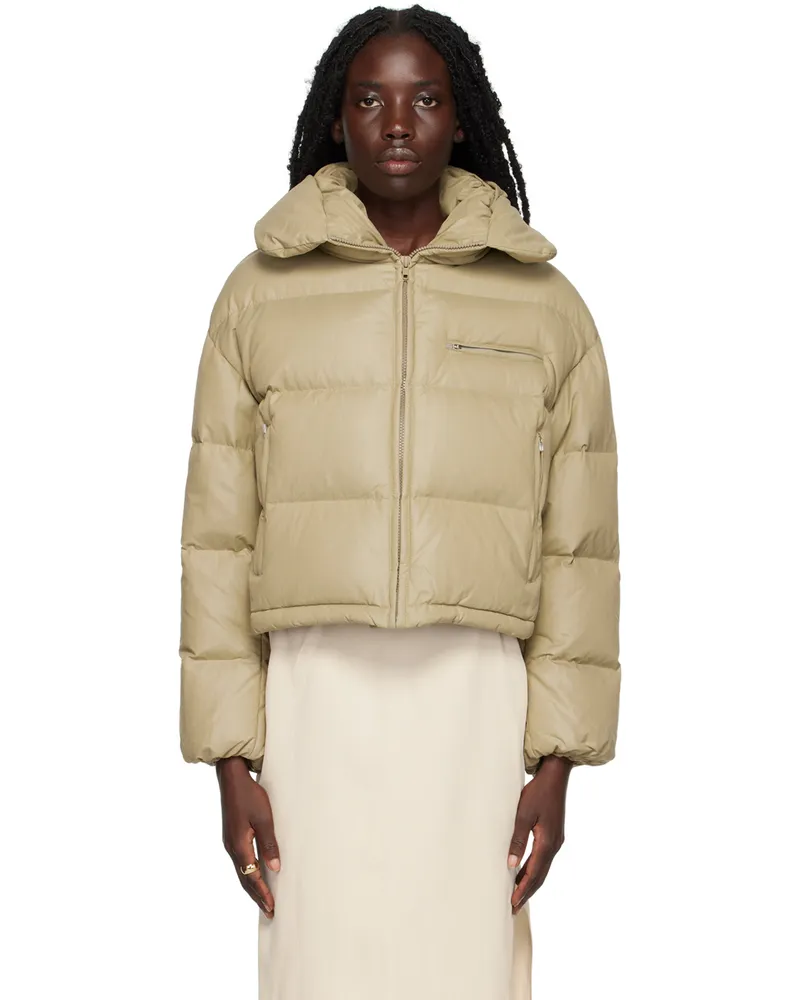 DRAE Khaki Cropped Down Jacket Khaki