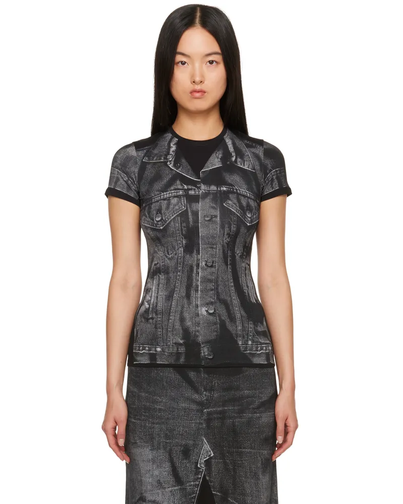 Jean Paul Gaultier Black Trompe L'œil T-Shirt 0002