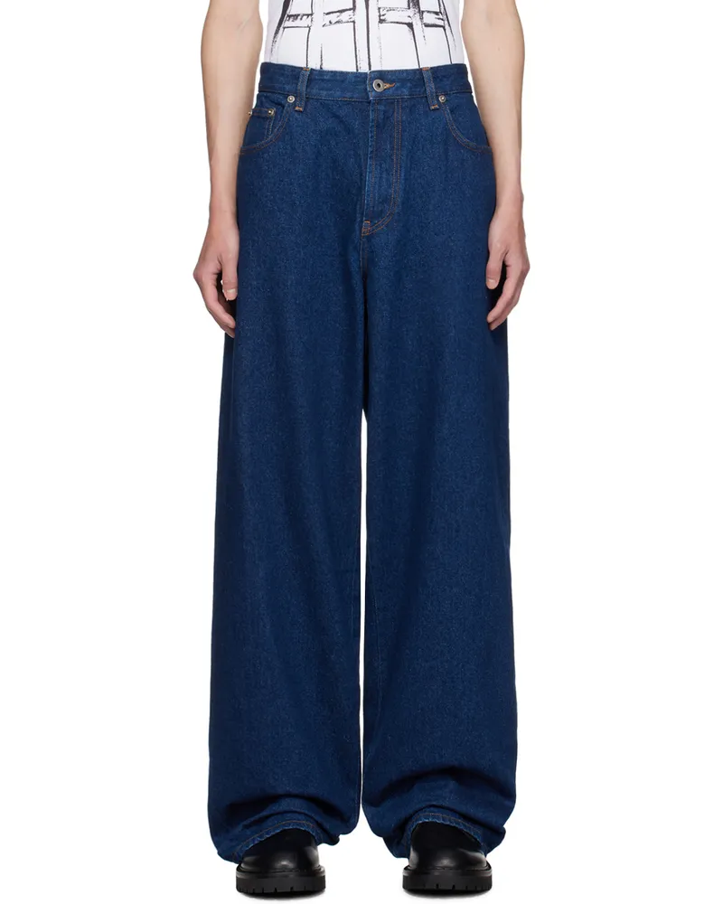Jean Paul Gaultier Navy 'The Body Marinière' Jeans 555600-indigo