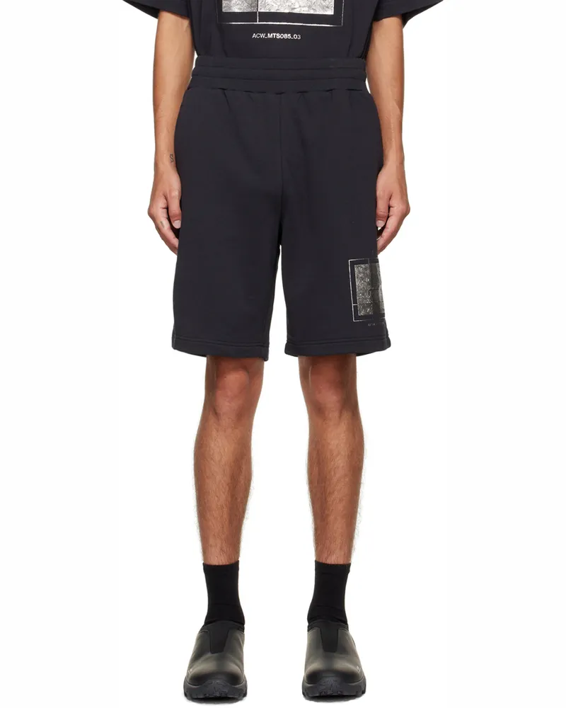 ACW* Black Foil Grid Shorts Black