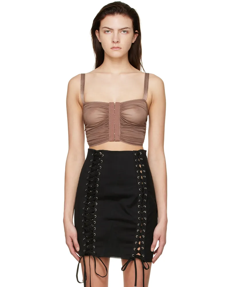 Dolce & Gabbana Brown Viscose Tank Top M0216