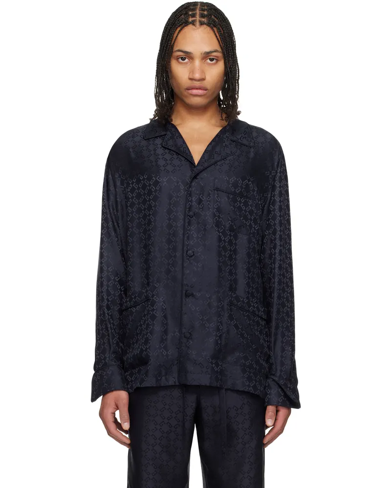 Givenchy Navy Monogram 72 Jacquard Pyjama Shirt 401-dark